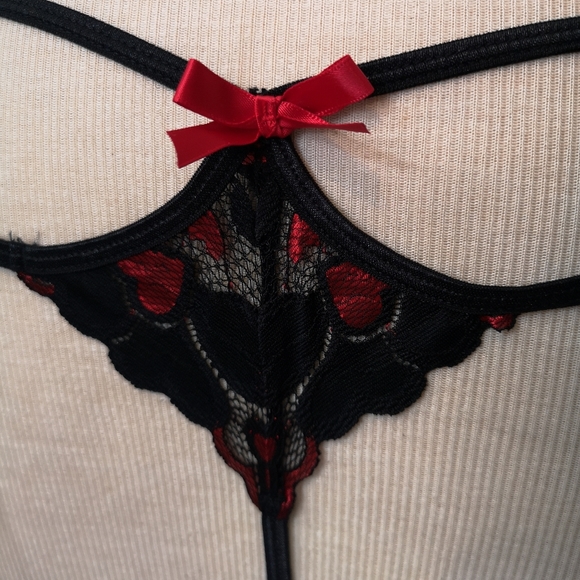 Dreamgirl Heart Lace Strappy Bondage Lingerie Set BNWOT - Picture 5 of 7